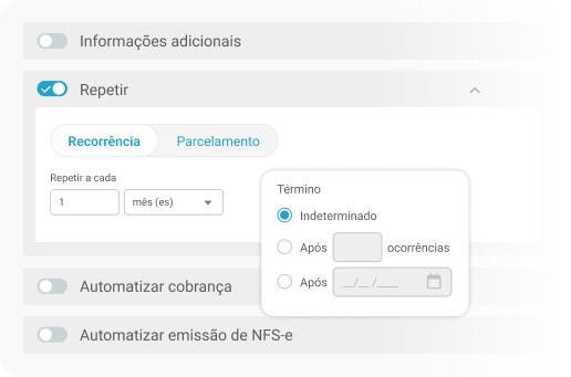 Cobrança recorrente automatizada